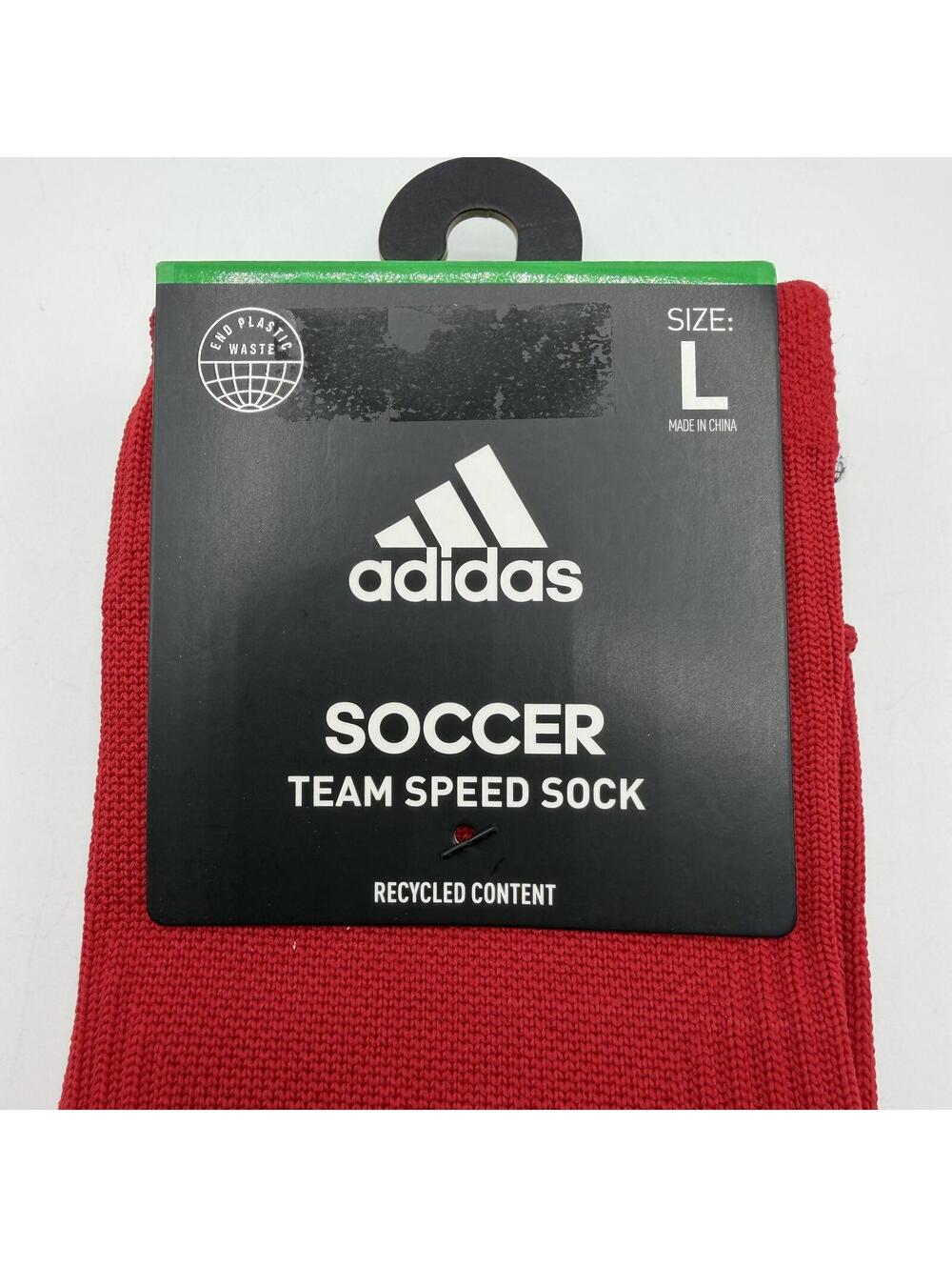 adidas Soccer Team Speed Sock Over The Calf Red Size Large L - Picture 3 of 6